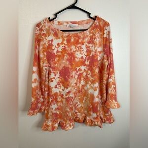 Rose & Olive Multicolored Flare Sleeve Blouse
